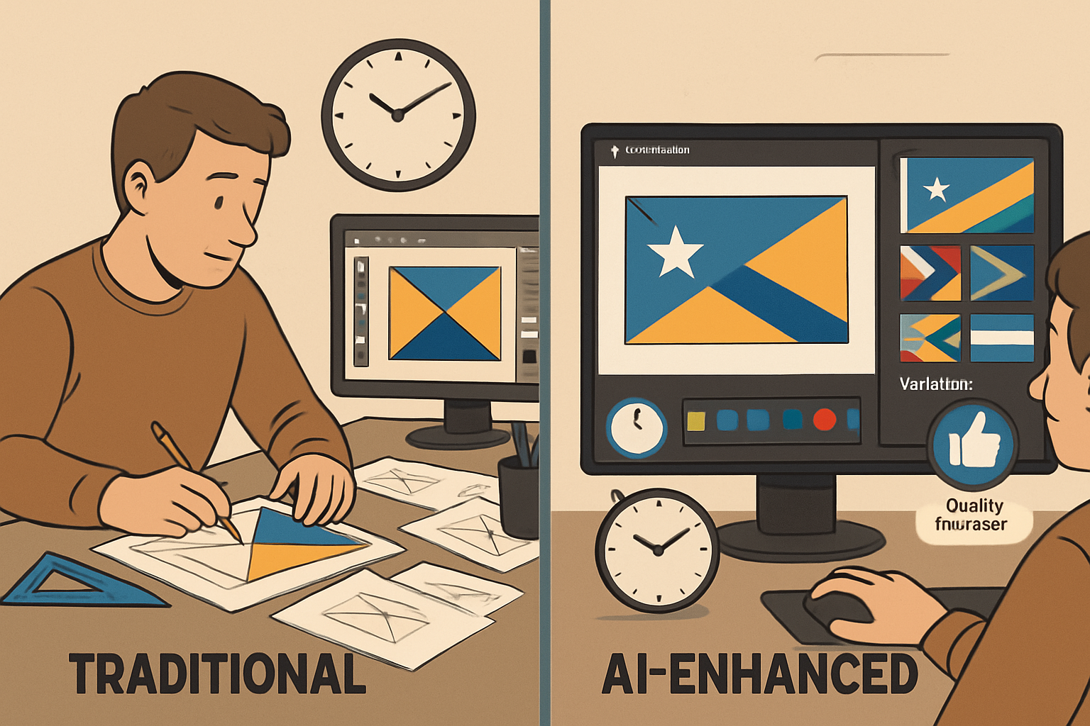 Before and After AI Design Comparison